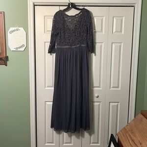 David’s bridal pewter bridesmaid dress